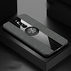Ultra-thin Silicone Gel Soft Case Cover with Magnetic Finger Ring Stand A01 for Xiaomi Redmi 8 Dark Gray