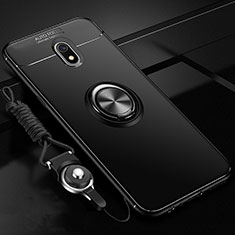 Ultra-thin Silicone Gel Soft Case Cover with Magnetic Finger Ring Stand A01 for Xiaomi Redmi 8A Black