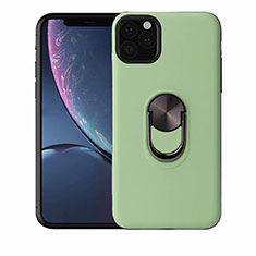 Ultra-thin Silicone Gel Soft Case Cover with Magnetic Finger Ring Stand A02 for Apple iPhone 11 Pro Max Green