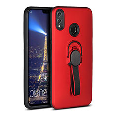 Ultra-thin Silicone Gel Soft Case Cover with Magnetic Finger Ring Stand A02 for Huawei Honor 8X Red