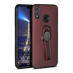 Ultra-thin Silicone Gel Soft Case Cover with Magnetic Finger Ring Stand A02 for Huawei Honor 8X Red Wine