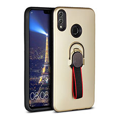 Ultra-thin Silicone Gel Soft Case Cover with Magnetic Finger Ring Stand A02 for Huawei Honor V10 Lite Gold