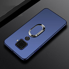 Ultra-thin Silicone Gel Soft Case Cover with Magnetic Finger Ring Stand A02 for Huawei Nova 5i Pro Blue