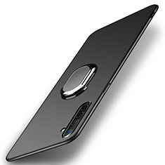 Ultra-thin Silicone Gel Soft Case Cover with Magnetic Finger Ring Stand A02 for Realme X2 Black