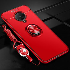 Ultra-thin Silicone Gel Soft Case Cover with Magnetic Finger Ring Stand A02 for Vivo Nex 3 Red