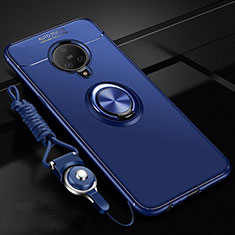 Ultra-thin Silicone Gel Soft Case Cover with Magnetic Finger Ring Stand A02 for Vivo Nex 3S Blue