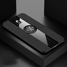 Ultra-thin Silicone Gel Soft Case Cover with Magnetic Finger Ring Stand A02 for Xiaomi Redmi 8A Black