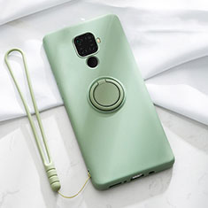 Ultra-thin Silicone Gel Soft Case Cover with Magnetic Finger Ring Stand A03 for Huawei Mate 30 Lite Green