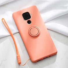 Ultra-thin Silicone Gel Soft Case Cover with Magnetic Finger Ring Stand A03 for Huawei Nova 5i Pro Orange