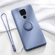 Ultra-thin Silicone Gel Soft Case Cover with Magnetic Finger Ring Stand A03 for Huawei Nova 5z Purple