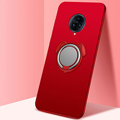 Ultra-thin Silicone Gel Soft Case Cover with Magnetic Finger Ring Stand A03 for Vivo Nex 3 Red