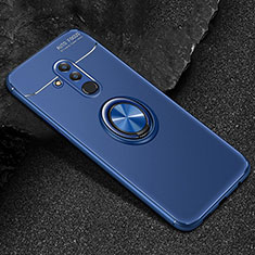 Ultra-thin Silicone Gel Soft Case Cover with Magnetic Finger Ring Stand A04 for Huawei Mate 20 Lite Blue