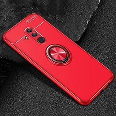 Ultra-thin Silicone Gel Soft Case Cover with Magnetic Finger Ring Stand A04 for Huawei Mate 20 Lite Red