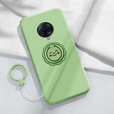 Ultra-thin Silicone Gel Soft Case Cover with Magnetic Finger Ring Stand A04 for Vivo Nex 3 Cyan