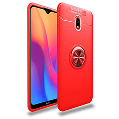 Ultra-thin Silicone Gel Soft Case Cover with Magnetic Finger Ring Stand A04 for Xiaomi Redmi 8A Red