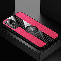 Ultra-thin Silicone Gel Soft Case Cover with Magnetic Finger Ring Stand A07 for Xiaomi Mi 12 5G Red