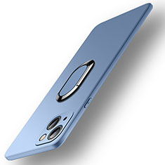 Ultra-thin Silicone Gel Soft Case Cover with Magnetic Finger Ring Stand A09 for Apple iPhone 13 Mini Sky Blue