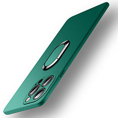 Ultra-thin Silicone Gel Soft Case Cover with Magnetic Finger Ring Stand A09 for Apple iPhone 13 Pro Green