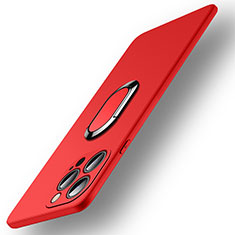 Ultra-thin Silicone Gel Soft Case Cover with Magnetic Finger Ring Stand A09 for Apple iPhone 13 Pro Max Red