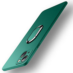 Ultra-thin Silicone Gel Soft Case Cover with Magnetic Finger Ring Stand A09 for Apple iPhone 14 Green