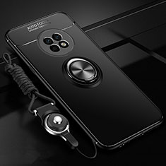Ultra-thin Silicone Gel Soft Case Cover with Magnetic Finger Ring Stand for Huawei Enjoy 20 Plus 5G Black