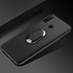 Ultra-thin Silicone Gel Soft Case Cover with Magnetic Finger Ring Stand for Huawei Enjoy 9s Black