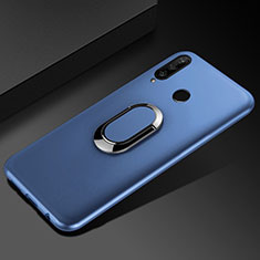 Ultra-thin Silicone Gel Soft Case Cover with Magnetic Finger Ring Stand for Huawei Honor 20E Blue