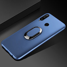 Ultra-thin Silicone Gel Soft Case Cover with Magnetic Finger Ring Stand for Huawei Honor 20i Blue