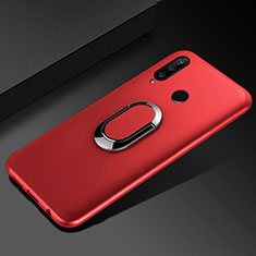 Ultra-thin Silicone Gel Soft Case Cover with Magnetic Finger Ring Stand for Huawei Honor 20i Red