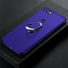 Ultra-thin Silicone Gel Soft Case Cover with Magnetic Finger Ring Stand for Huawei Honor V20 Blue