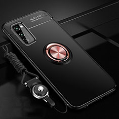 Ultra-thin Silicone Gel Soft Case Cover with Magnetic Finger Ring Stand for Huawei Honor View 30 Pro 5G Mixed
