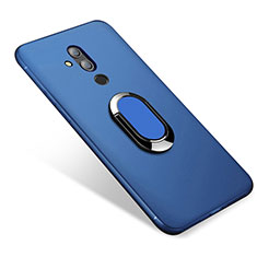 Ultra-thin Silicone Gel Soft Case Cover with Magnetic Finger Ring Stand for Huawei Maimang 7 Blue