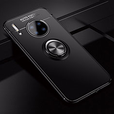 Ultra-thin Silicone Gel Soft Case Cover with Magnetic Finger Ring Stand for Huawei Mate 30 5G Black