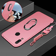 Ultra-thin Silicone Gel Soft Case Cover with Magnetic Finger Ring Stand for Huawei Nova 3i Pink