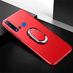 Ultra-thin Silicone Gel Soft Case Cover with Magnetic Finger Ring Stand for Huawei Nova 5i Red