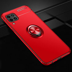 Ultra-thin Silicone Gel Soft Case Cover with Magnetic Finger Ring Stand for Huawei Nova 6 SE Red