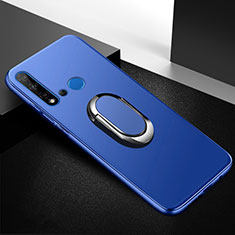 Ultra-thin Silicone Gel Soft Case Cover with Magnetic Finger Ring Stand for Huawei P20 Lite (2019) Blue