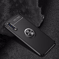 Ultra-thin Silicone Gel Soft Case Cover with Magnetic Finger Ring Stand for Huawei P30 Black
