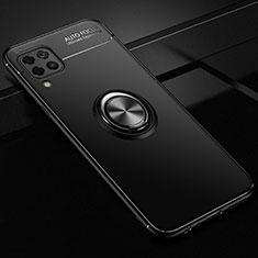 Ultra-thin Silicone Gel Soft Case Cover with Magnetic Finger Ring Stand for Huawei P40 Lite Black