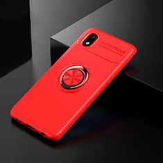 Ultra-thin Silicone Gel Soft Case Cover with Magnetic Finger Ring Stand for Samsung Galaxy A01 Core Red