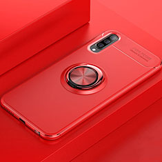 Ultra-thin Silicone Gel Soft Case Cover with Magnetic Finger Ring Stand for Samsung Galaxy A70S Red