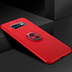 Ultra-thin Silicone Gel Soft Case Cover with Magnetic Finger Ring Stand for Samsung Galaxy S10 Plus Red