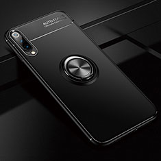 Ultra-thin Silicone Gel Soft Case Cover with Magnetic Finger Ring Stand for Xiaomi CC9e Black