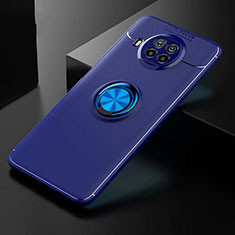 Ultra-thin Silicone Gel Soft Case Cover with Magnetic Finger Ring Stand for Xiaomi Mi 10T Lite 5G Blue