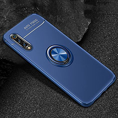 Ultra-thin Silicone Gel Soft Case Cover with Magnetic Finger Ring Stand for Xiaomi Mi 9 Blue