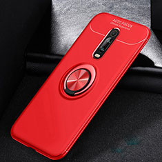 Ultra-thin Silicone Gel Soft Case Cover with Magnetic Finger Ring Stand for Xiaomi Mi 9T Pro Red