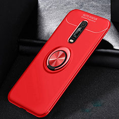 Ultra-thin Silicone Gel Soft Case Cover with Magnetic Finger Ring Stand for Xiaomi Mi 9T Red