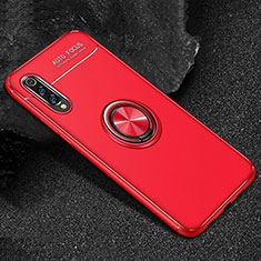 Ultra-thin Silicone Gel Soft Case Cover with Magnetic Finger Ring Stand for Xiaomi Mi A3 Lite Red