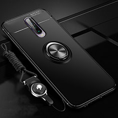 Ultra-thin Silicone Gel Soft Case Cover with Magnetic Finger Ring Stand for Xiaomi Poco X2 Black