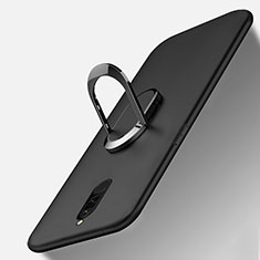 Ultra-thin Silicone Gel Soft Case Cover with Magnetic Finger Ring Stand for Xiaomi Redmi 8 Black